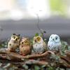 Mini Cute Cartoon Owl Shape Adornment for Plant Pots Fairy Garden Decor Ornament