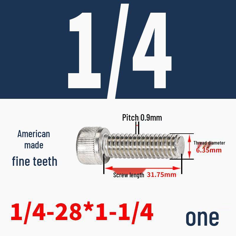 304 Stainless Steel Fine Thread Socket Head Cap Screw 10#-32, 1/4-20, 5/16-24