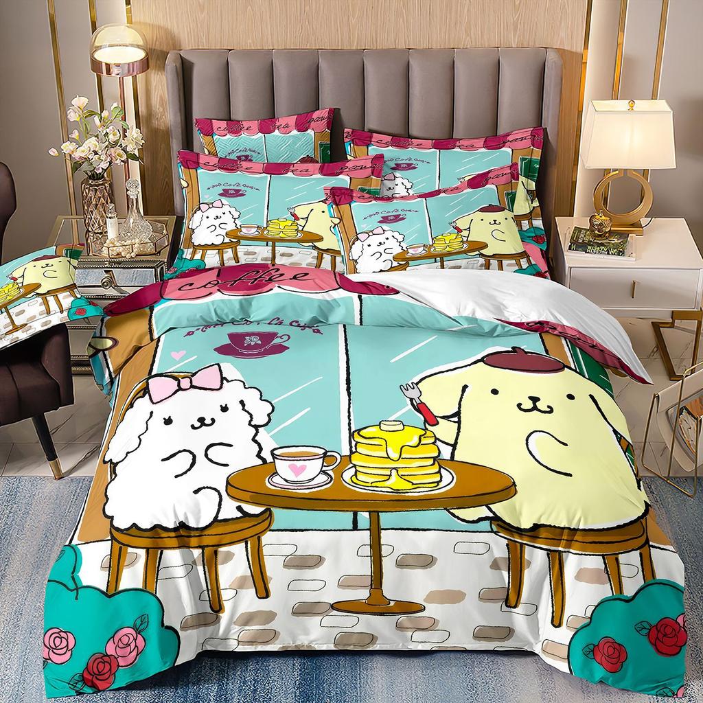 3D Digital Printing Cartoon Animation Children'S Bedding Pudding Dog Three-Piece Set