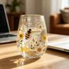 Szklanka Poranna z Kolibrem, Szklanka do Whisky, Odporna na Ciepło Kieliszek do Wina z Kwiatowym Wzorem do Domowego Baru
