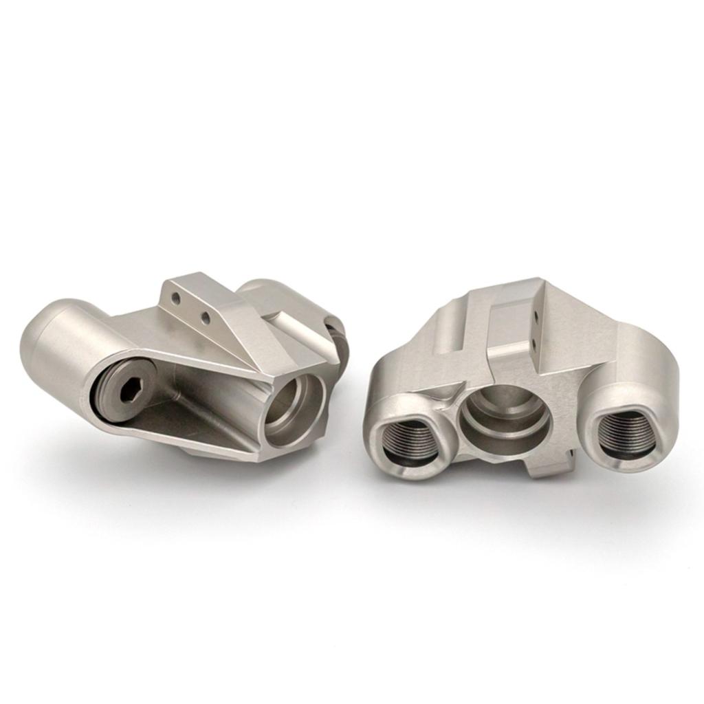 2Pcs Remote Control Steering Cup, Aluminum Alloy Silver Remote Control Front Steering Cup