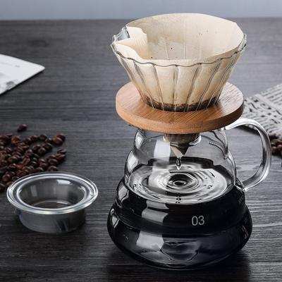Skleněný kávový dripper set s konvičkou – Opakovaně použitelný V60 filtr, Vysoký borosilikát, Japonský styl