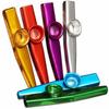 Metal Kazoo with 6 Vibrating Diaphragms, Silver, Red, Blue, Yellow, Green, Purple, Whistle, Wind Instrument