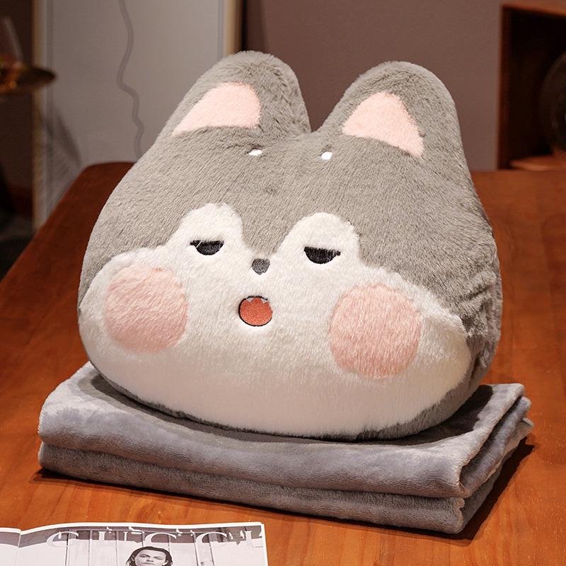Adorable Rabbit 3-in-1 Air Conditioning Blanket, Throw Pillow, and Nap Pillow for Stomach Sleeping