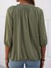 Women's Cotton Crew Neck T-Shirt Half Sleeve Loose Pleated Basic Blouse Top
