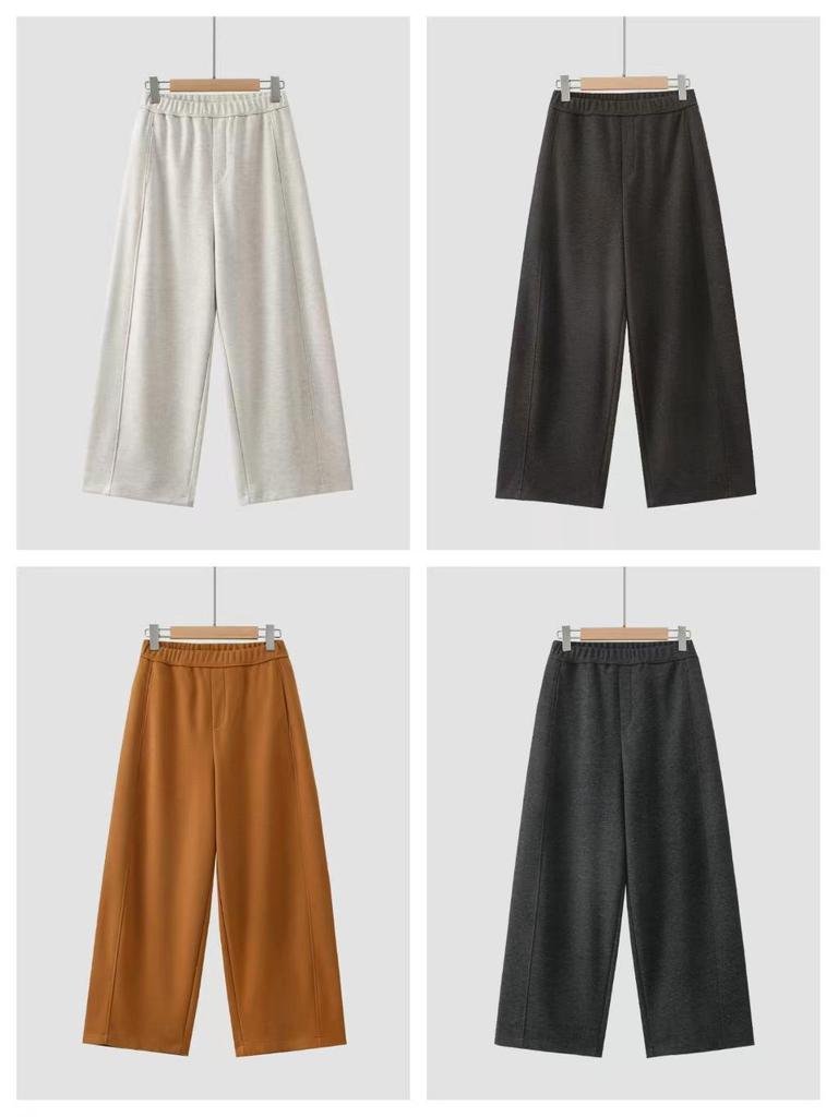 2026 Spring Women's High-Waisted Drapey Wide-Leg Cotton Blend Pants - Loose, Slimming, and Versatile.