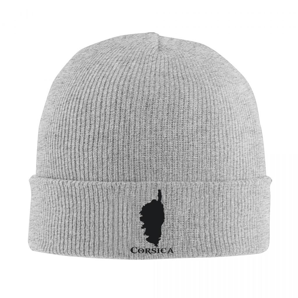 Corsica Map Flag French Corsican Warm Knitted Cap Winter Knit Bonnet Hat Skullies Beanies Hip Hop Caps for Unisex