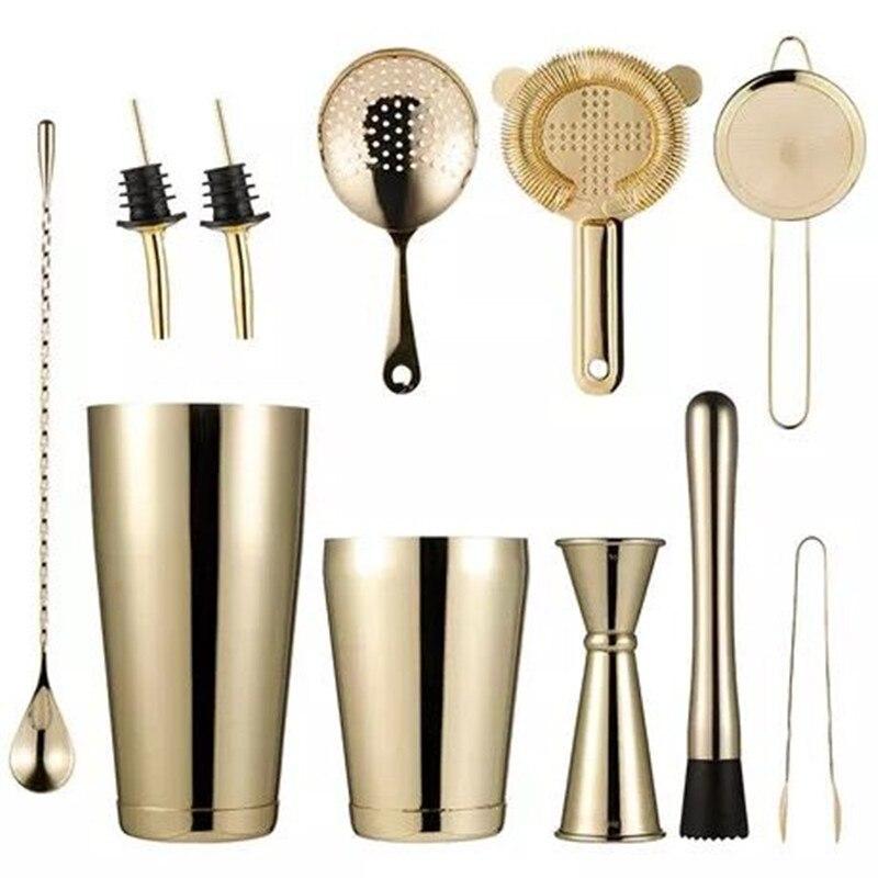 Cocktail Shaker Bar Set: 2 Weighted Boston Shakers,Cocktail Strainer Set,Jigger,Muddler and Spoon, Ice Tong and 2 Bottle Pourer
