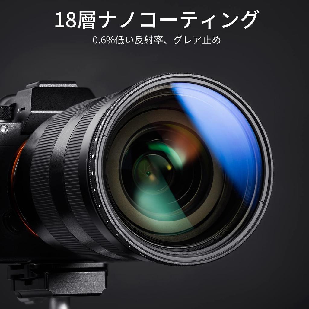 Concept 72mm Variable ND Filter Dedicated Filter Cap Included Japanese AGC Optical Glass 18 Layer Coating Water Repellent Stain Resistant Thin Lens