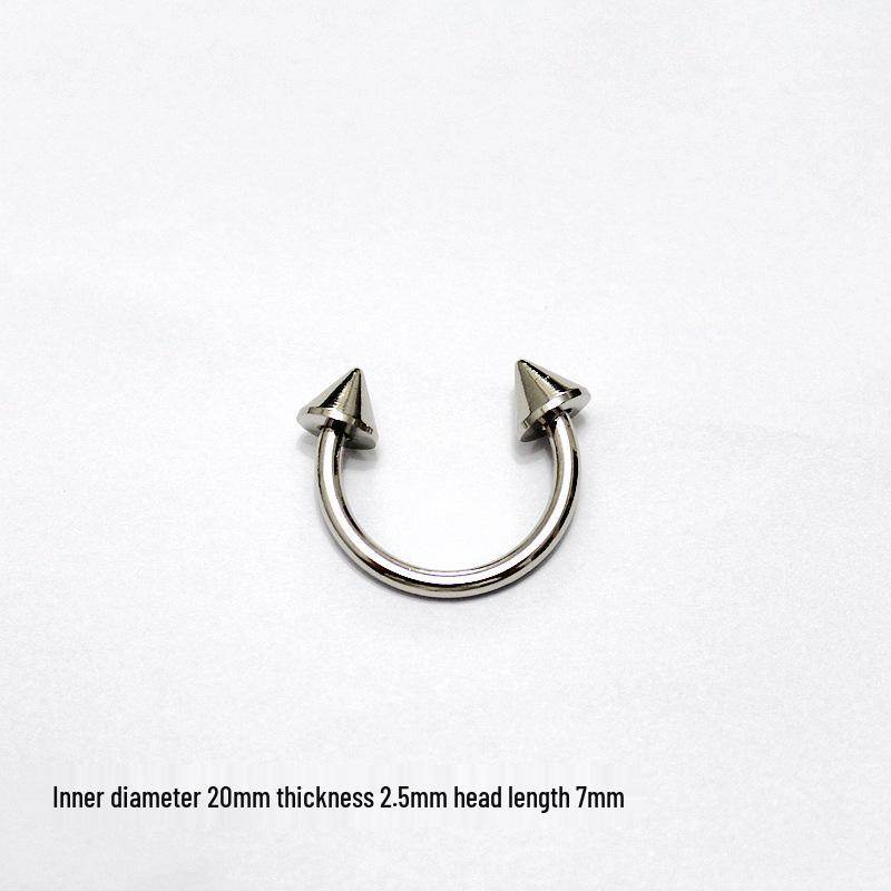 DIY Silver Gothic Double-Headed Screw Rivet Leg Ring C-Ring Collar Body Chain Alloy Accessories