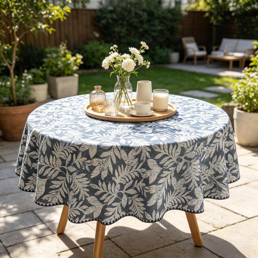 Kitchen Dining Table Living Room Home Decoration Small Size Reusable Cotton Round Tablecloth