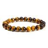 Natural Crystal Agate & Tiger Eye Stone Bracelet - Fashionable Round Beads for Men & Women