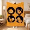 A fat yellow cat cute Garfiel Throw 240g flannel blanket, suitable for sofas, beds, offices,  exquisite gift blankets