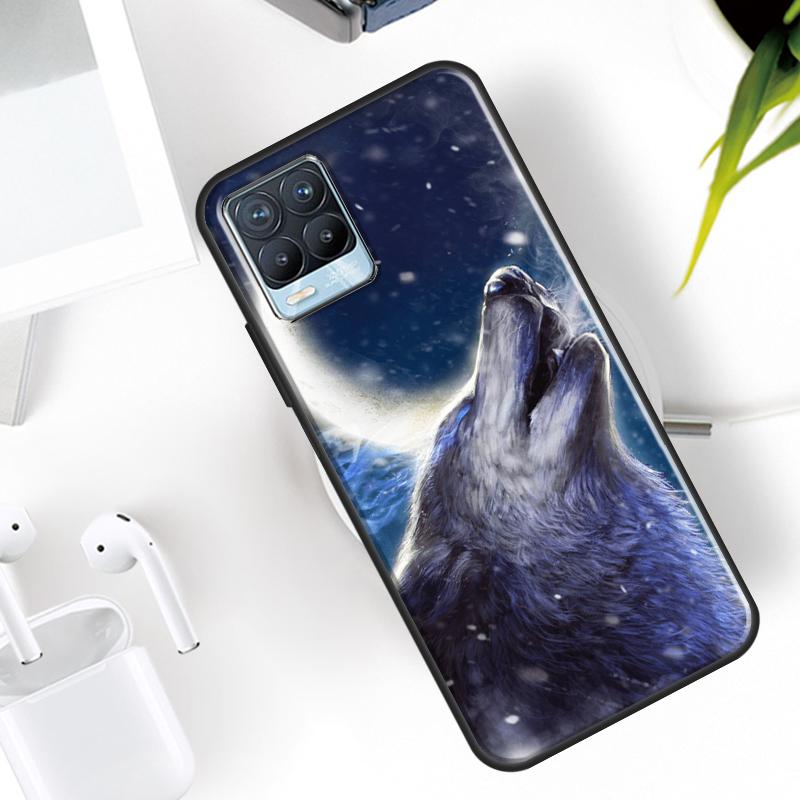 Moon Roaring Wolf Case For Realme 15 11 12 13 14 Pro Plus C53 C55 C51 C25 C63 C61 C65 C67 C71 C75 GT6 GT7 Pro