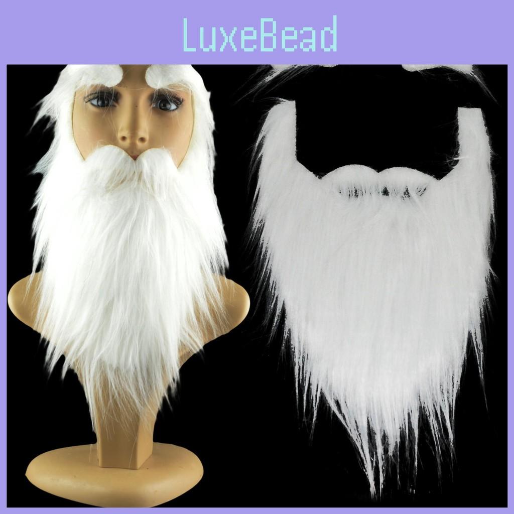 Costume Holiday Santa Accessory White Faux Beard Eyebrows Christmas Party Wear