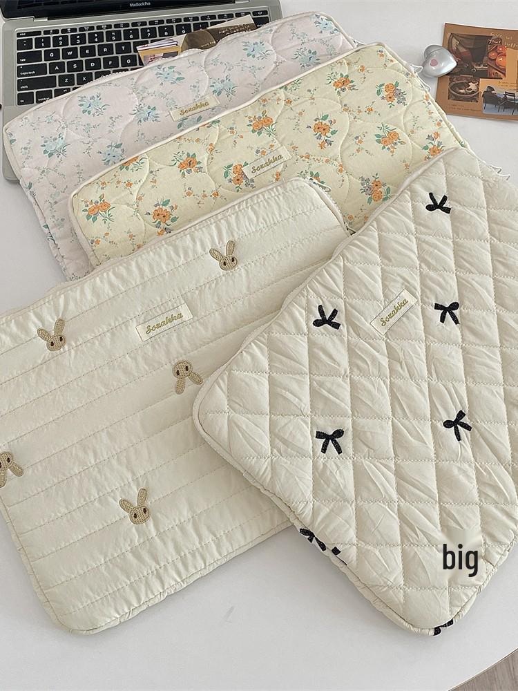 Cute Rabbit Diamond Embroidery Korean Laptop/Tablet Storage Sleeve - Available In 11/13/15 Inches.