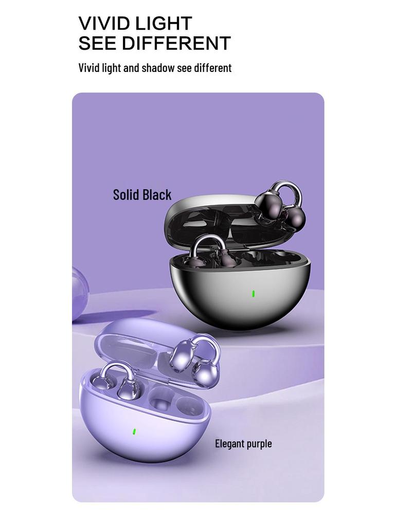 S80 Bone Conduction Wireless Earphones: Long Battery, Noise Cancelling, Clip-On Design for Sports and Gaming