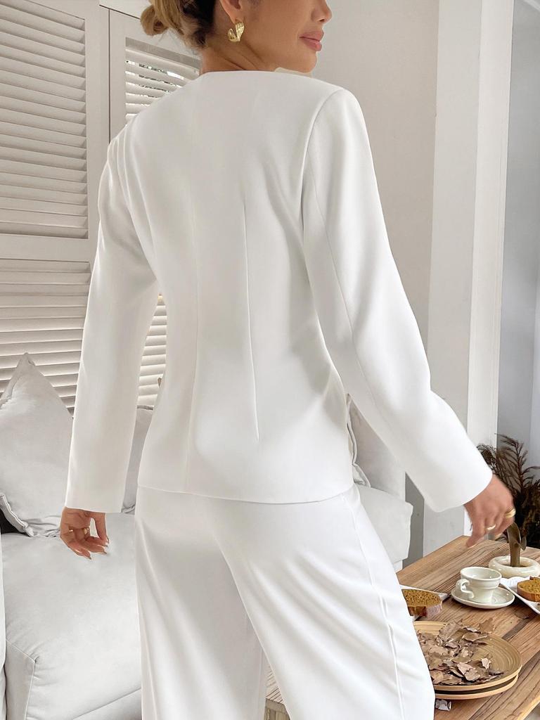 2025 Autumn/Winter European & American Elegant Long-Sleeve Buttoned Women's Suit Jacket
