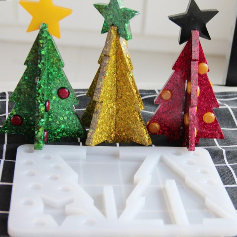 Christmas Tree 3D Puzzle Ornament Silicone Mold Perfect for Handcrafting Christmas Decorations for Home or Office
