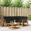 Outdoor Sofa Set with Cushions 5 Pcs Natural and Black