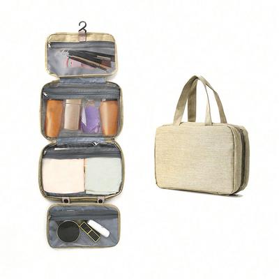 Portable  Fold Cosmetic Bag with Hook Large Capacity Waterproof Storage Bag Cosmetic Bag Wash Pouch For Travel Trip Men Women