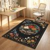 Floral Theme Soft Crystal Velvet Rug Custom Name & Text Print Non Slip Floor Rug for Bedroom Living Room