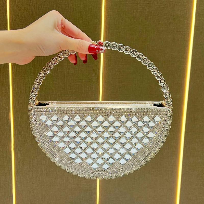 Diamond-encrusted Handbag, Lady's Water Drop Ball Bag, French-style Formal Dress Bag, Crossbody Bag