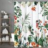 Tropical Floral Shower Curtain, Bathroom Decorative Shower Curtain, Waterproof Shower Curtain with Hooks