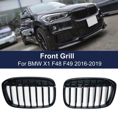 High-Quality Front Bumper Kidney Grille Singel Line For BMW X1 F48 F49 2016- Car Accessories Replacement Racing Grills