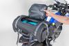 TANAX MOTOFIZZ Middle Field Seat Bag Black Motorcycle Seat Bag 4 Fixed Belts Shoulder Belt and Rain Cover Included Low Style Shape MFK-233 29L-40L