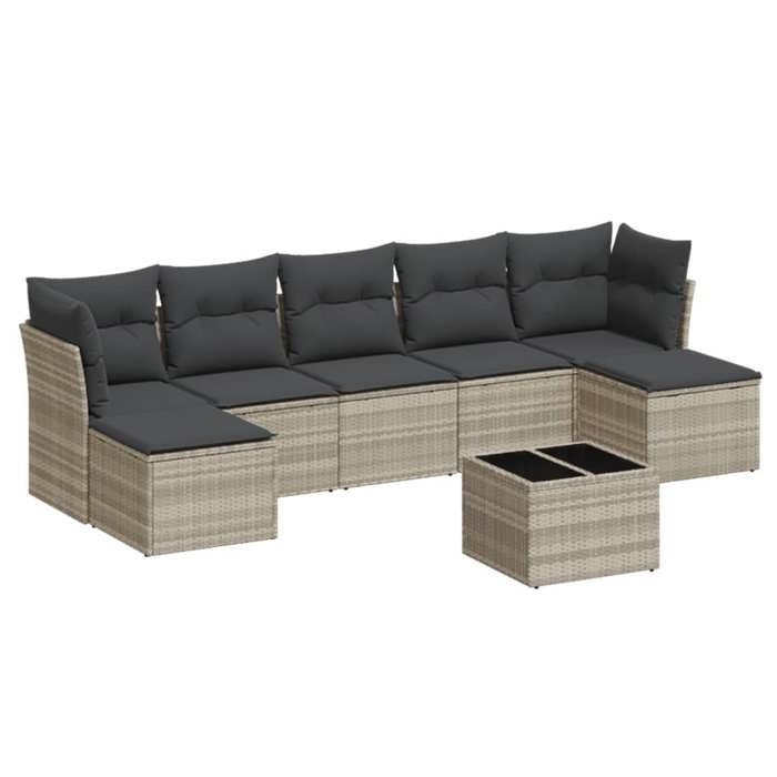 VidaXL Garden Lounge Set with Cushions 8 Pcs, Sofas with Adjustable Feet, Outdoor Furniture Set Patio Terrace, 3249881