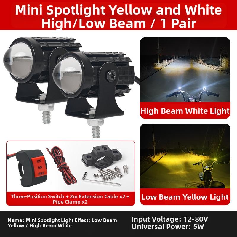 LED Spotlight Headlights Mini 5W LED Spot Light For Motorcycle Bike Accessories 12 80V Waterproof High Brightness Fog Lights