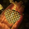 Metal Heart Led Lights - 4 Meter, 14 LED Warm Yellow Heart Shape Lights for Decoration, Decorations Lights