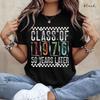 50th Reunion Wounisex With Flowers Class Of 1976 Group Matching Printed Tshirts Tops Fashion Allmatch Casual Style Shortsleev