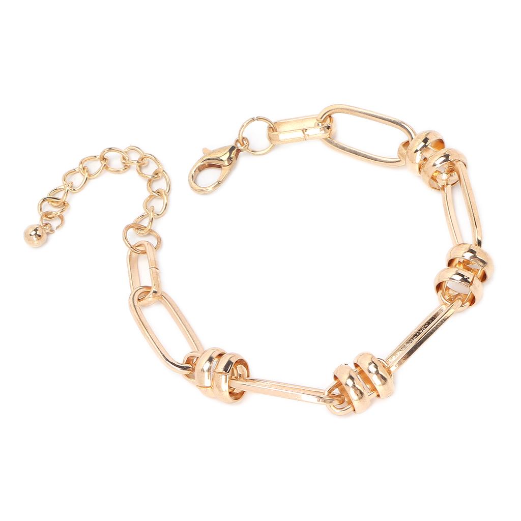 Chain Bracelet Alloy Gold Bracelet Simple Oval Hollow Bracelet Jewelry for Women
