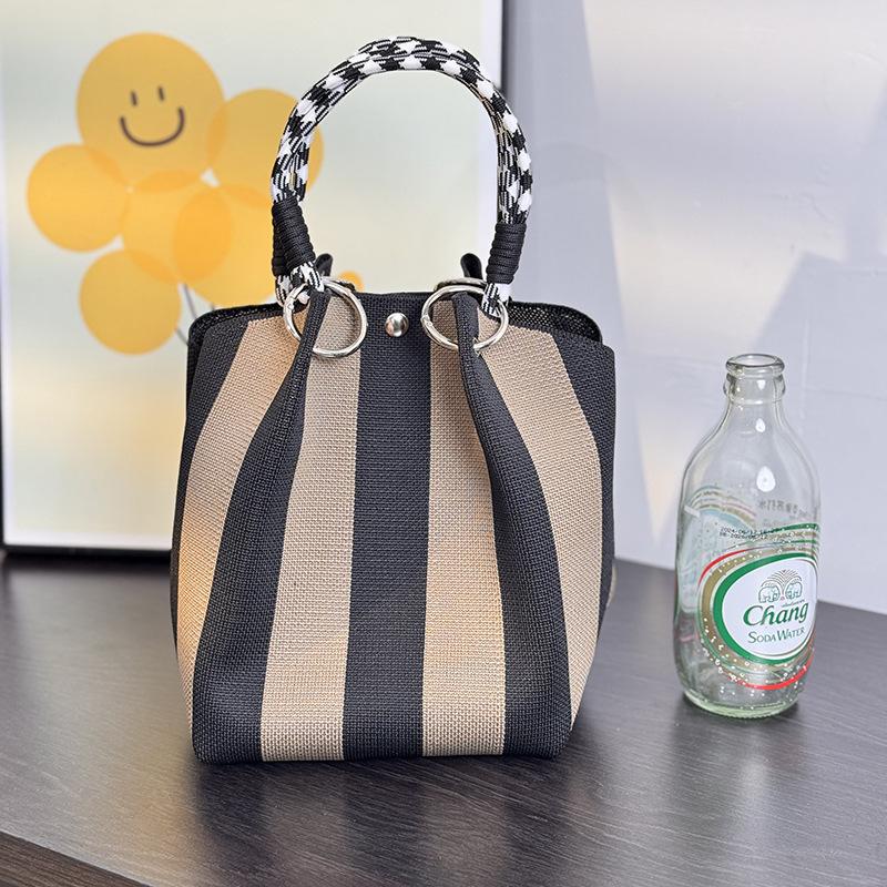 Market general knitted ring buckle bag portable work out large capacity handbag commuting small square bag storage bag
