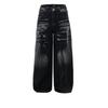 GLYDE Amerikanisch Gewaschen Alt Blitzmuster Vibe Jeans Herren Locker Weites Bein Hosen Jeans Neue Mode