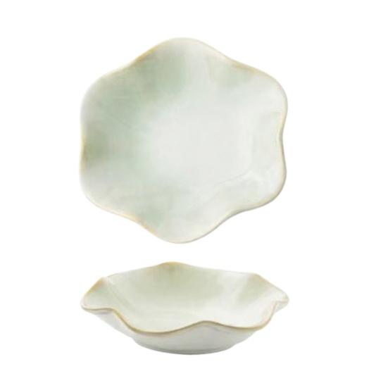 Yousheng Soy Sauce Dish Plate, Ceramic Lotus Leaf Design, High-Temperature Fired Unique Texture Jewelry Holder, for Soy Sauce Dipping Vinegar