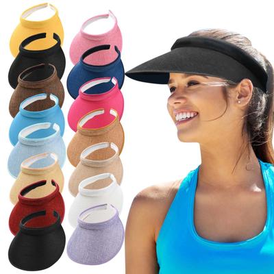 Women'S Micro Curved Mountaineering Wide Empty Top Sun Visor Fishing Hat Outdoor Riding Empty Top Hat