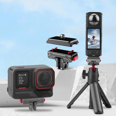 Schnellverschluss Action-Kamera Stativ Adapter Montageplatte 1/4 Schraube 1/4 Gewinde 2-Pin Halterung für Insta360 Ace Pro 2 Zubehör