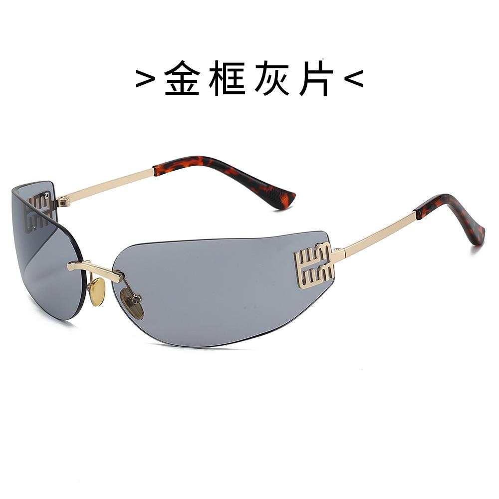 2026 New High End Sunglasses Women Frameless Curved Integrated Sun Glasses for Eye Protection and Sunscreen Travelling Hiking