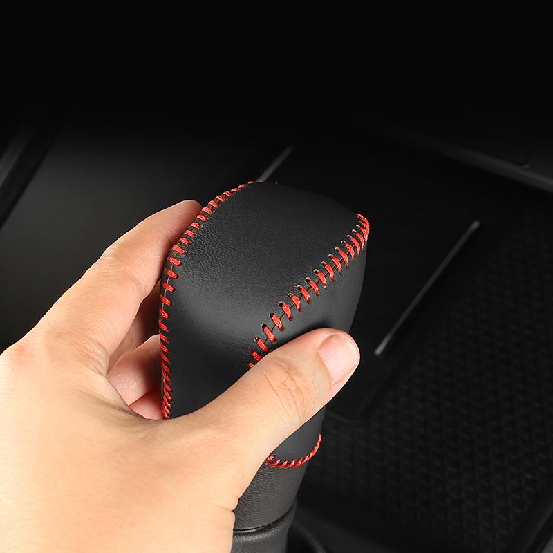 For Honda CR-V 6th Gen  2024 2025 CRV Hybrid PU Leather Car Hand Sewing Gear AT Car Shift Lever Knob Handle Trim Cover Case