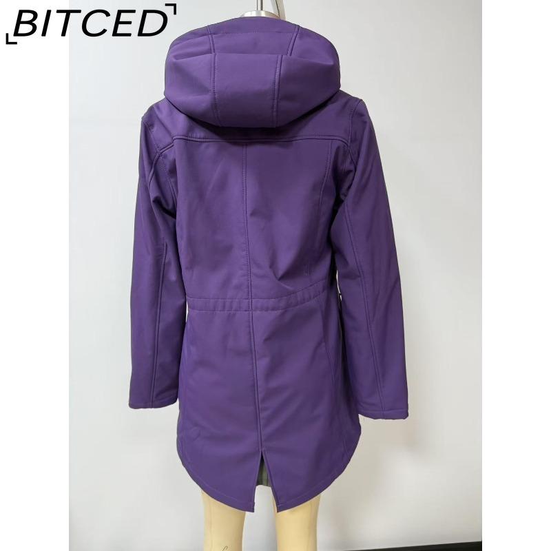 BITCED Autumn/Winter Jacket Women's Waterproof Hooded Raincoat Trench Coat