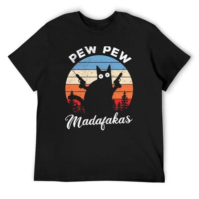 Crazy Cat Pew Pew Madafakas T-Shirt Herren T-Shirt Topping Blue Archive Herren Grafik-T-Shirts Hip Hop