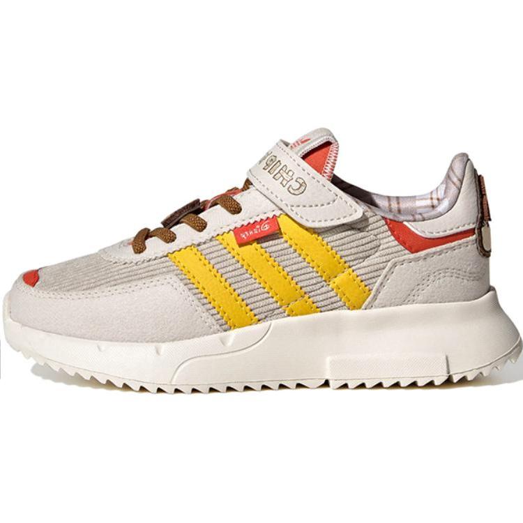 Disney X Adidas Originals Retropy F2 Slip Resistant Cushioning Low Top Kids' Running Shoes Beige Yellow Kids' Sneakers IH3501