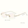 Rimless Square Clear Lens Glasses Comfortable And Stylish Computer Glasses Women's Glasses