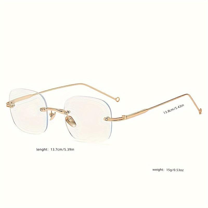 Rimless Square Clear Lens Glasses Comfortable And Stylish Computer Glasses Women's Glasses