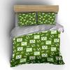 Soccer-Themed Green Background Pattern Duvet Cover Set With 3D Printing Design Soft Polyester Bedding Set All-Season Comfort
