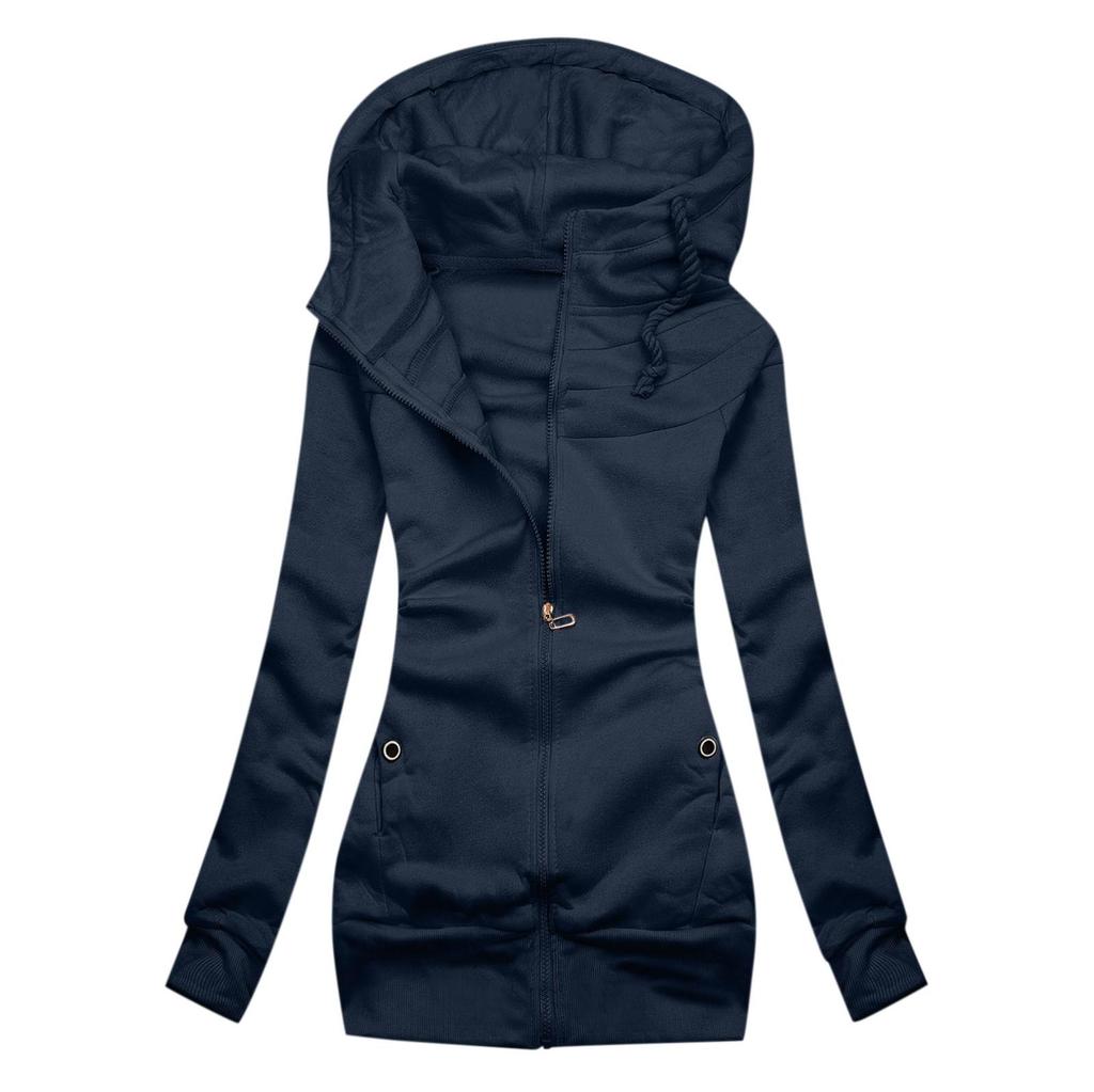 Bayan Moda Katı Kazak Uzun Kollu Gevşek Ceket Günlük Ceketler Tops