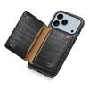 For iPhone 17 Pro Max Case Card Holder Kickstand Crocodile Texture Leather Back Phone Cover